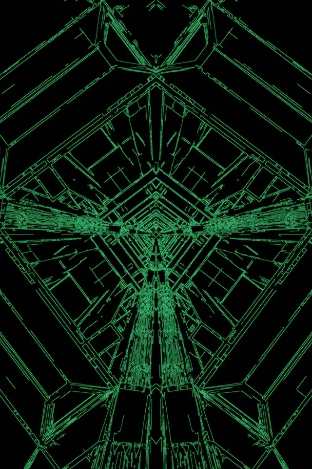 Green Neon Tunnel Screensaver 60fps 2:3 Photo Portrait Vj Loop PC