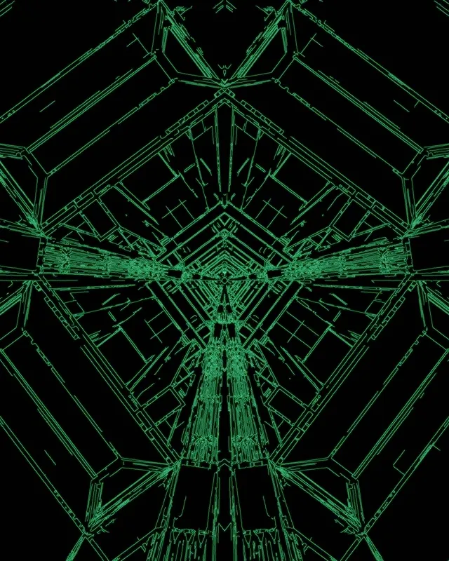 Green Neon Tunnel Screensaver 60fps 4:5 Instagram VJ Loop PC Laptop