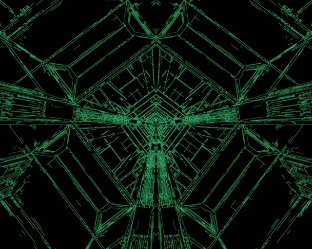Green Neon Tunnel Screensaver 5:4 Industrial 60fps VJ Loop PC