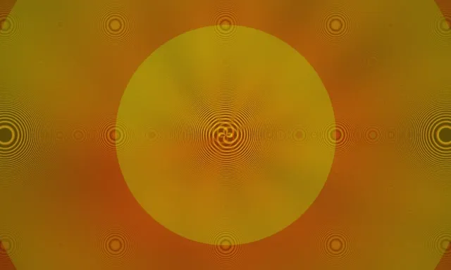 5:3 Wide 60FPS Screensaver | Yellow Spiral Vortex VJ Animation Kaleidoscope