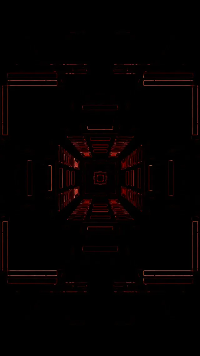 9:16 reels neon tunnel 60fps screensaver red kaleidoscope motion background