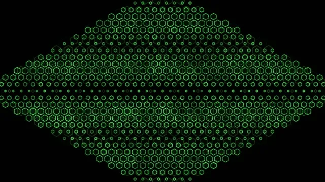 4K UHD 60fps Screensaver PC VJ Loop Green Hexagons