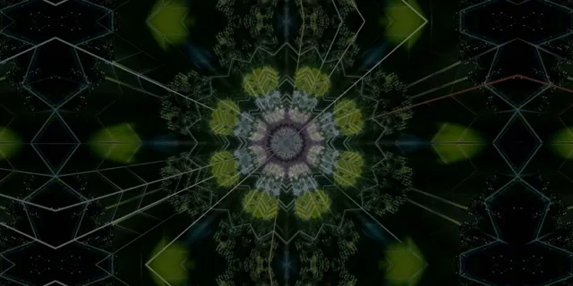 Neon Tunnel Fractal Kaleidoscope VJ Loop 2:1 Univisium 60fps Screensaver