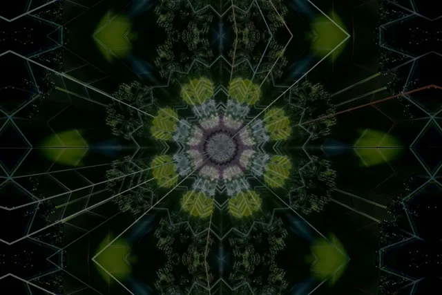 Neon Tunnel Fractal Kaleidoscope 60fps VJ Loop Screensaver 3:2