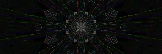 neon tunnel 3:1 triple wide 60fps screensaver vj loop cyan star burst geometric