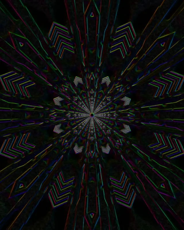 neon tunnel 4:5 instagram 60fps screensaver vj loop purple diamond kaleidoscope