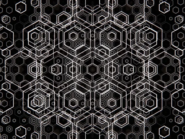 4:3 Classic 60fps Neon Hexagon Tunnel Motion Background Screensaver