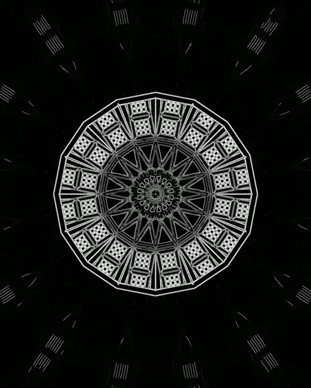 Neon Tunnel Mandala Star Burst VJ Loop 4:5 Instagram 60fps Screensaver