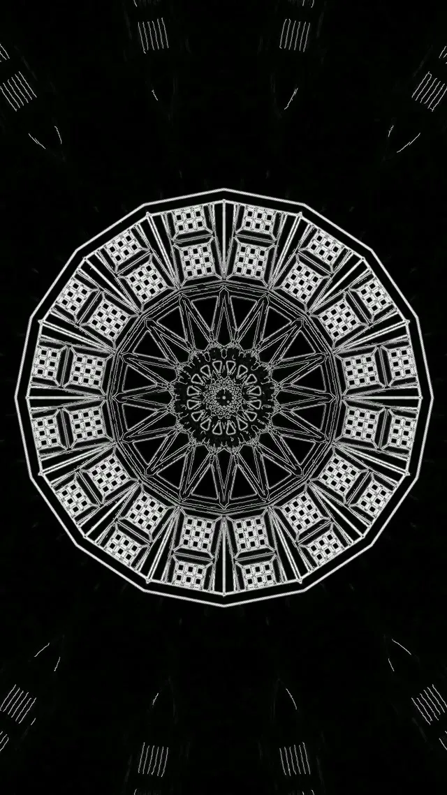 Neon Tunnel Kaleidoscope Star Mandala Vj Loop 9:16 Reels 60fps Screensaver