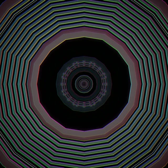 Neon Tunnel Octagon Vortex | 1:1 Square 60fps Screensaver VJ Loop