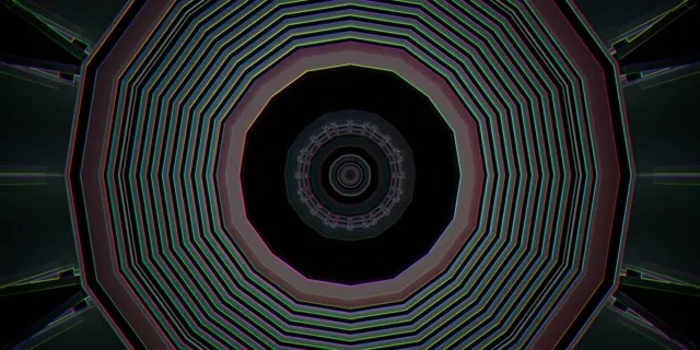 Octagonal Neon Tunnel VJ Loop 2:1 Univisium 60fps Screensaver Motion