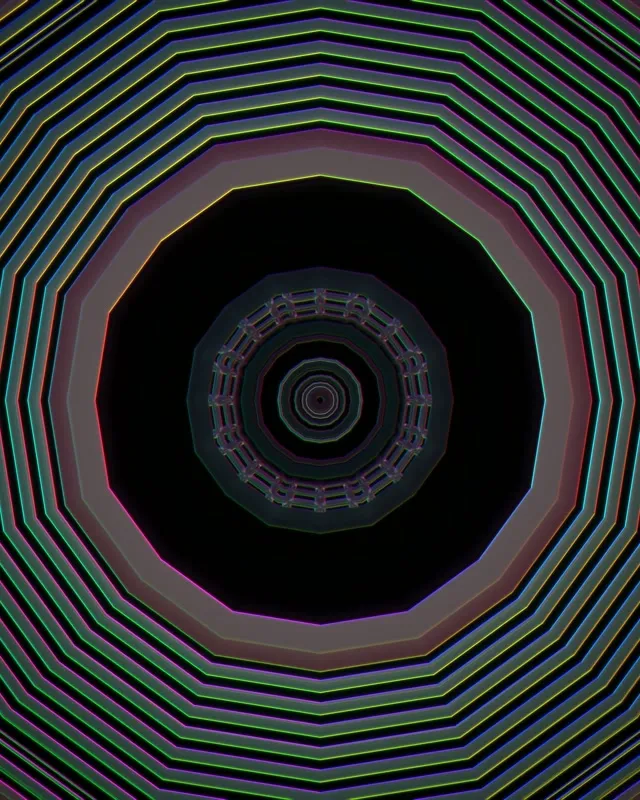 Neon Tunnel Infinite Octagon Vortex Loop 4:5 Instagram 60fps Screensaver VJ