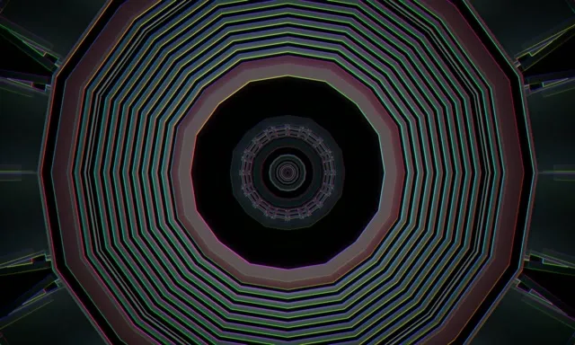 Concentric Neon Tunnel 5:3 Wide 60fps Screensaver VJ Loop