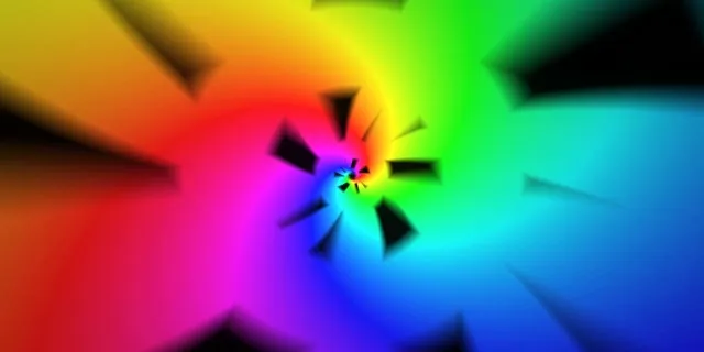 2:1 Univisium | 60fps Rainbow Spiral Screensaver | Motion Background Neon Loop