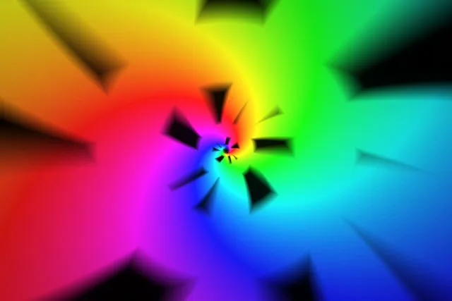 3:2 Surface | 60fps Neon Kaleidoscope Screensaver | VJ Animation Colorful Spiral