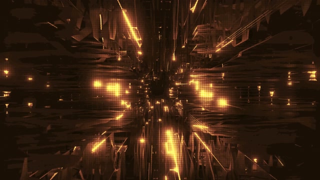 Golden Neon Tunnel VJ Animation 4K UHD 60FPS Screensaver Windows