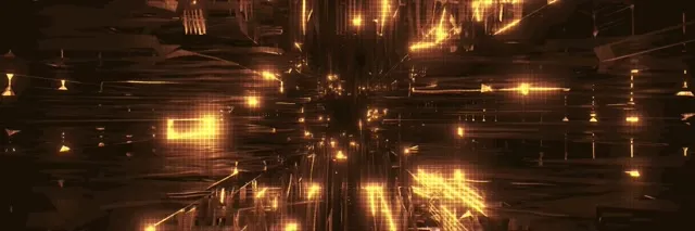 Golden neon tunnel 3:1 triple wide 60fps screensaver VJ loop