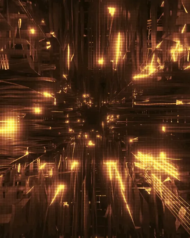 VJ Loop Neon Tunnel Golden Light Rays 4:5 Instagram 60fps Screensaver