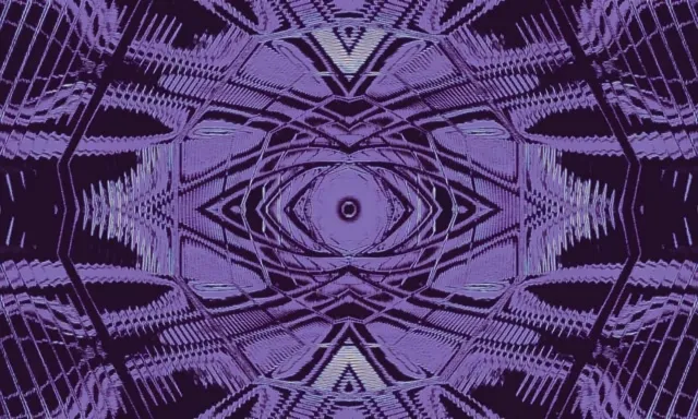 5:3 Wide 60fps screensaver neon tunnel purple pulsating eye vj animation