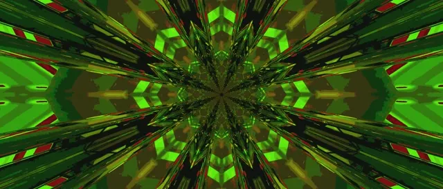 neon tunnel 21:9 ultrawide 60fps screensaver green star vj animation symmetrical
