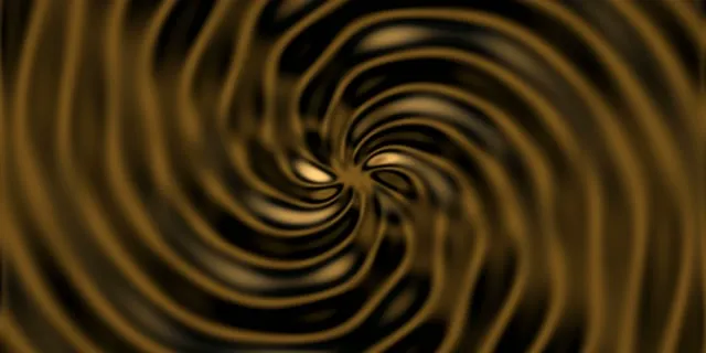 2:1 Univisium 60fps Screensaver Neon Tunnel Motion Background Golden Vortex