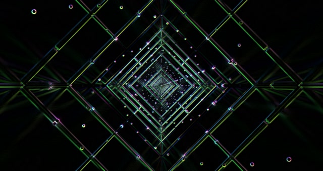 Green Neon Tunnel Geometry | 4K 60fps VJ Loop Screensaver