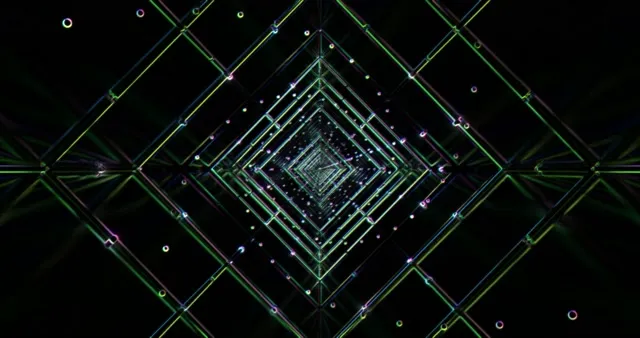 Green Neon Tunnel Geometry | 4K 60fps VJ Loop Screensaver