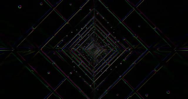 Abstract Neon Tunnel 4K VJ Loop - Blue Green Pink Geometric Pattern