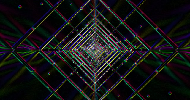 Vibrant Neon Tunnel Screensaver 4K 60fps - Colorful Digital VJ Loop