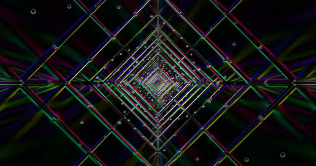 Vibrant Neon Tunnel Screensaver 4K 60fps - Colorful Digital VJ Loop