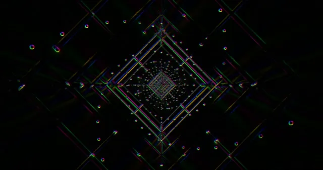 4K VJ Loop Screensaver | Rainbow Neon Squares Tunnel | 60fps Hypnotic