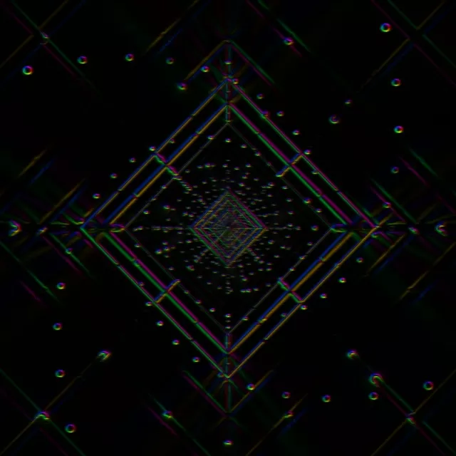 1:1 Square neon tunnel 60fps screensaver motion background geometric