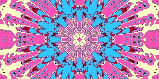 2:1 Univisium neon tunnel 60fps screensaver vj animation magenta kaleidoscope