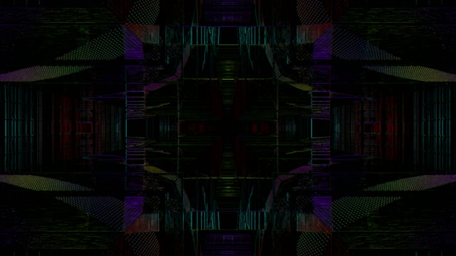 Glitch Art VJ Loop 4K | Neon Grid Screensaver | Digital Psychedelic 60fps
