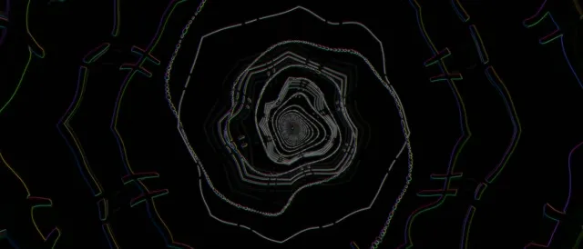 Neon Tunnel Spiraling Hexagon VJ Loop 21:9 Ultrawide 60fps Screensaver