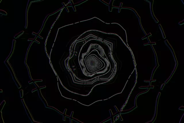 3:2 Landscape 60fps Neon Tunnel Screensaver Chromatic Spiral Gateway Motion Background