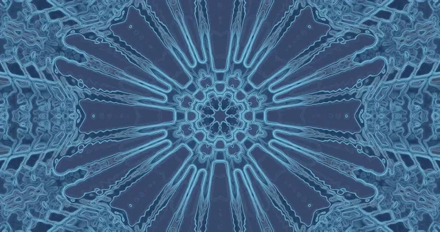 # 4K UHD 60FPS Blue Cyan Digital Mandala Kaleidoscope VJ Loop