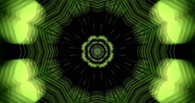 4k uhd 60fps screensaver neon tunnel green vj loop kaleidoscope