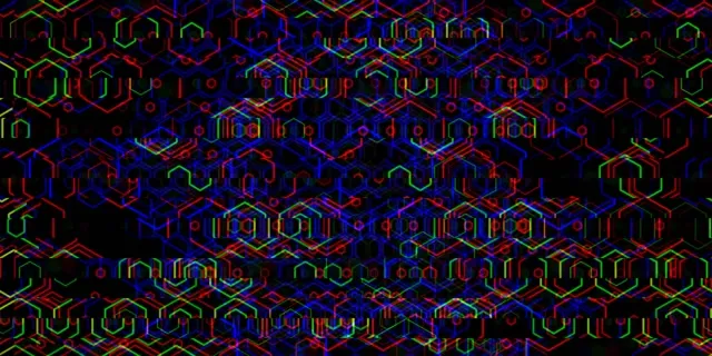 2:1 Univisium | 60fps Neon Hexagon Screensaver Motion Background