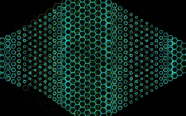 16:10 MacBook 60FPS Neon Hexagon Vortex Screensaver Background for Edits