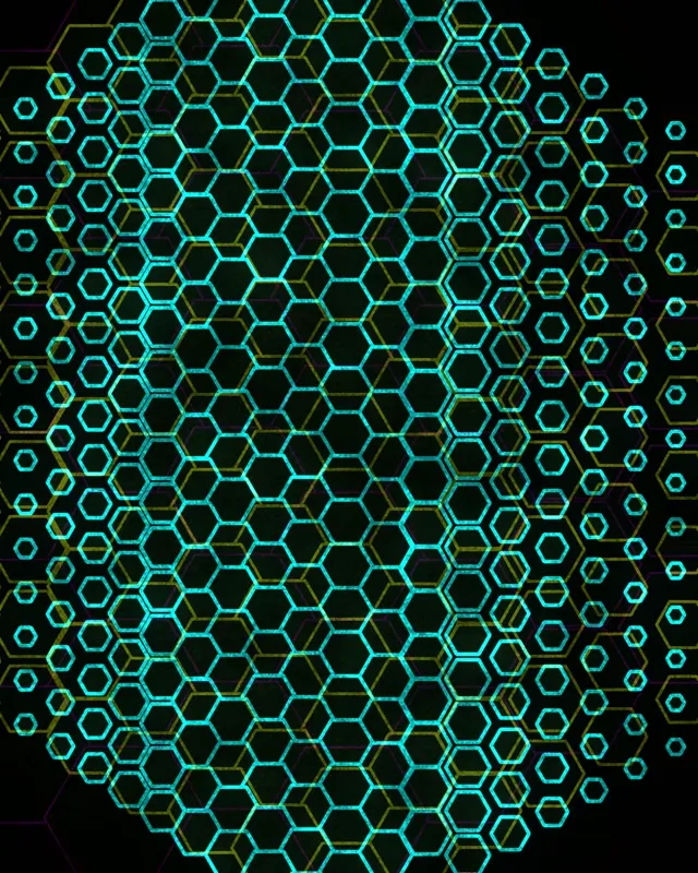 4:5 Instagram 60FPS Neon Hexagon Kaleidoscope Screensaver Motion Background