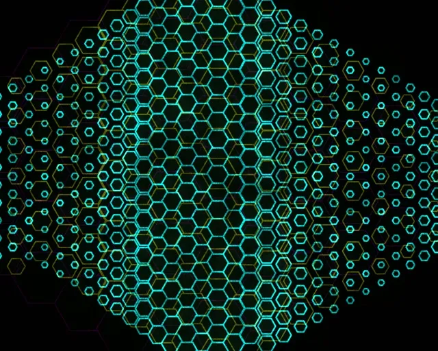 5:4 Industrial 60FPS Neon Hexagon Spiral Screensaver VJ Loop Animation