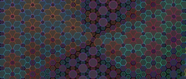 21:9 Ultrawide | 60fps Morphing Cyan Hexagons Motion Background Screensaver