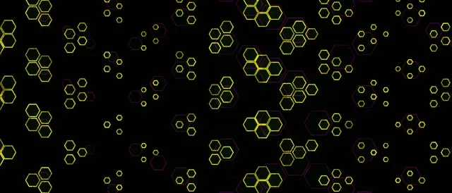 21:9 Ultrawide 60fps Screensaver Neon Tunnel VJ Loop Yellow Hexagons