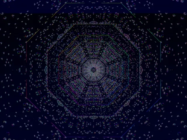 neon tunnel 4:3 classic 60fps screensaver vj loop red crystalline vortex