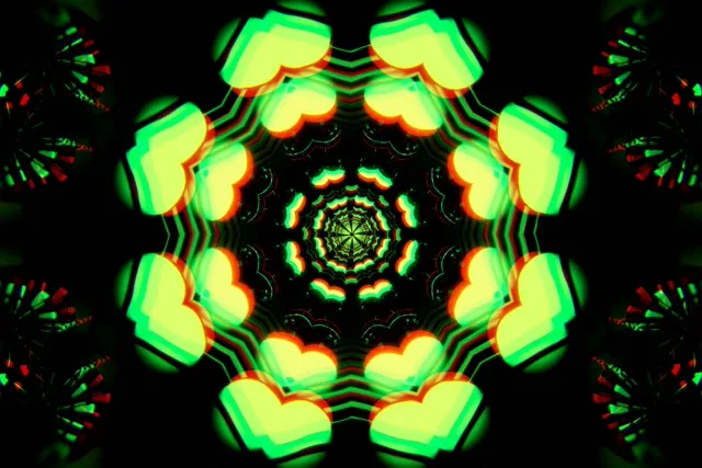 3:2 Surface 60fps Screensaver Neon Tunnel Live Wallpaper Pulsing Red Green Lights