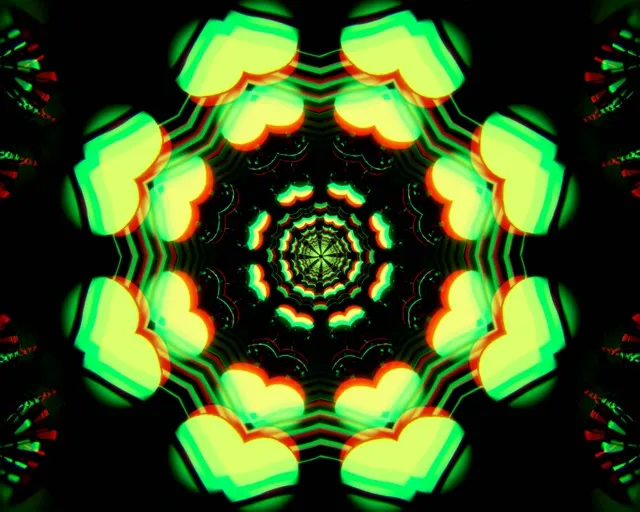 5:4 Industrial 60fps Screensaver Neon Tunnel Live Wallpaper Geometric Red Green