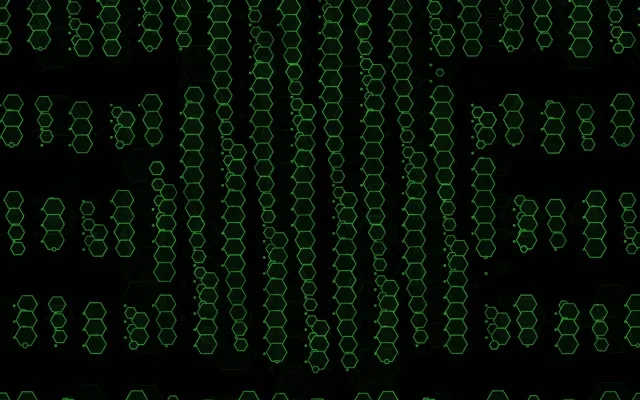 16:10 MacBook 60fps Screensaver Neon Tunnel VJ Animation Green Hexagons