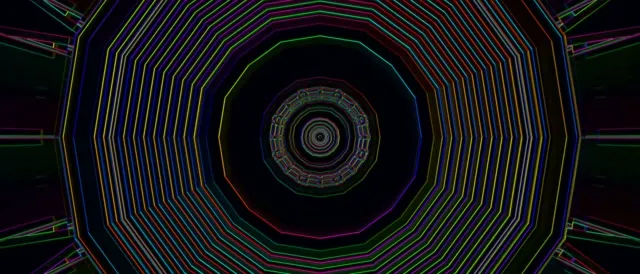 Neon Tunnel Concentric Vortex VJ Loop 21:9 Ultrawide 60fps Screensaver