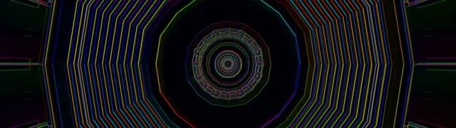 Neon Tunnel Concentric Circles VJ Loop 32:9 Ultrawide 60fps Screensaver
